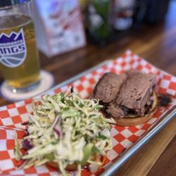 Poppy’s Bar & Que - Brisket sandwich.