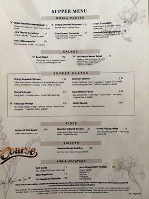 Menu photo 1 Coarse by Chef Reginald Scott Houston, TX