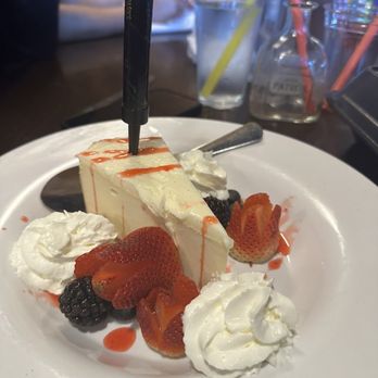 Morrow's - NEW YORK CHEESE CAKE with raspberry sauce (birthday surprise gift - so nice & sweet!) - Cajun/Creole Near Me - New Orleans, Louisiana