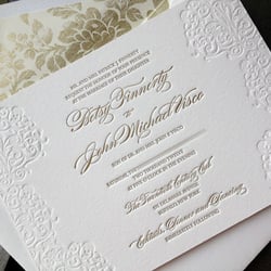 Letterpress wedding invitations