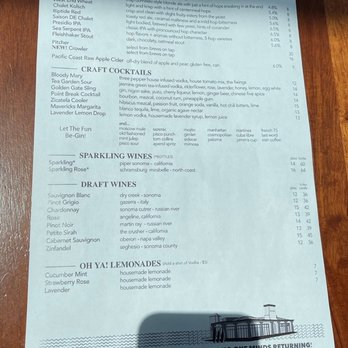Park Chalet - Beverage menu at Park Chalet in San Francisco. - Breweries Near Me - San Francisco, California