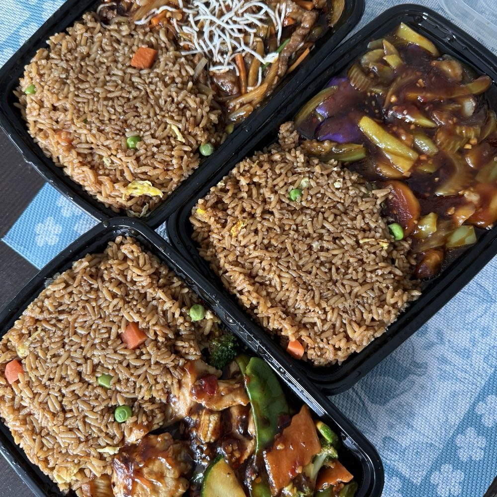 Lucky Kitchen - TOP: Mongolian Beef LEFT: Ginger & Garlic Eggplant and BOTTOM: HUNAN CHICKEN - Chinese Near Me - Ann Arbor, Michigan Lucky Kitchen - TOP: Mongolian Beef LEFT: Ginger & Garlic Eggplant and BOTTOM: HUNAN CHICKEN - Chinese Near Me - Ann Arbor, Michigan