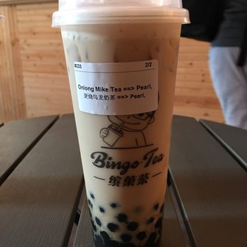 Bingo Tea - Oolong milk tea is fine. Bubbles seem to be soaked in brown sugar which is very good. Tea is aight - Bubble Tea Near Me - Homer Glen, Illinois
