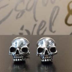Custom sterling silver skull cufflinks