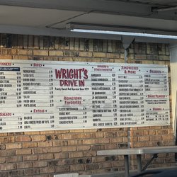 Wright's Drive In - The menu.
