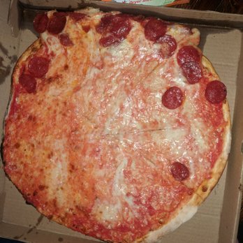 Brick Oven Pizza - Half pepperoni half cheese. Yes it came this way. Drunk chef? - Pizza Near Me - New Haven, Connecticut Brick Oven Pizza - Half pepperoni half cheese. Yes it came this way. Drunk chef? - Pizza Near Me - New Haven, Connecticut