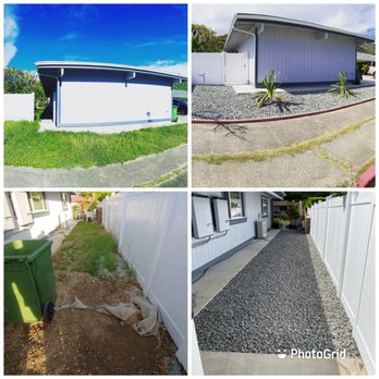 Aloha Yard Services - Before and after pics of removing weeds and installing a huge rock bed!!! - Landscaping Near Me Aloha Yard Services - Before and after pics of removing weeds and installing a huge rock bed!!! - Landscaping Near Me