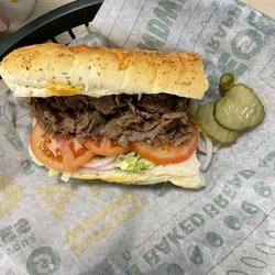 Subway - 6" Steak and cheese with dbl meat.