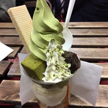 Bon Crepe - Green tea (matcha) parfait! - Creperies Near Me - Vancouver, British Columbia