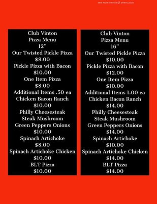 Menu photo 1 Club Vinton Mc Arthur, OH Menu photo 1 Club Vinton Mc Arthur, OH