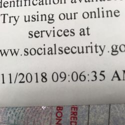 Social Security - My time-stamped ticket-I was texting my hubby not even 20mins later saying it was done!
