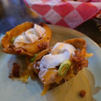 Drews Brews And Grille - Loaded Potatoe Skins--8 with sour cream! - New American Near Me - Melbourne, Florida Drews Brews And Grille - Loaded Potatoe Skins--8 with sour cream! - New American Near Me - Melbourne, Florida