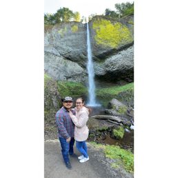 Pano View with Latourell Falls in background Pano View with Latourell Falls in background