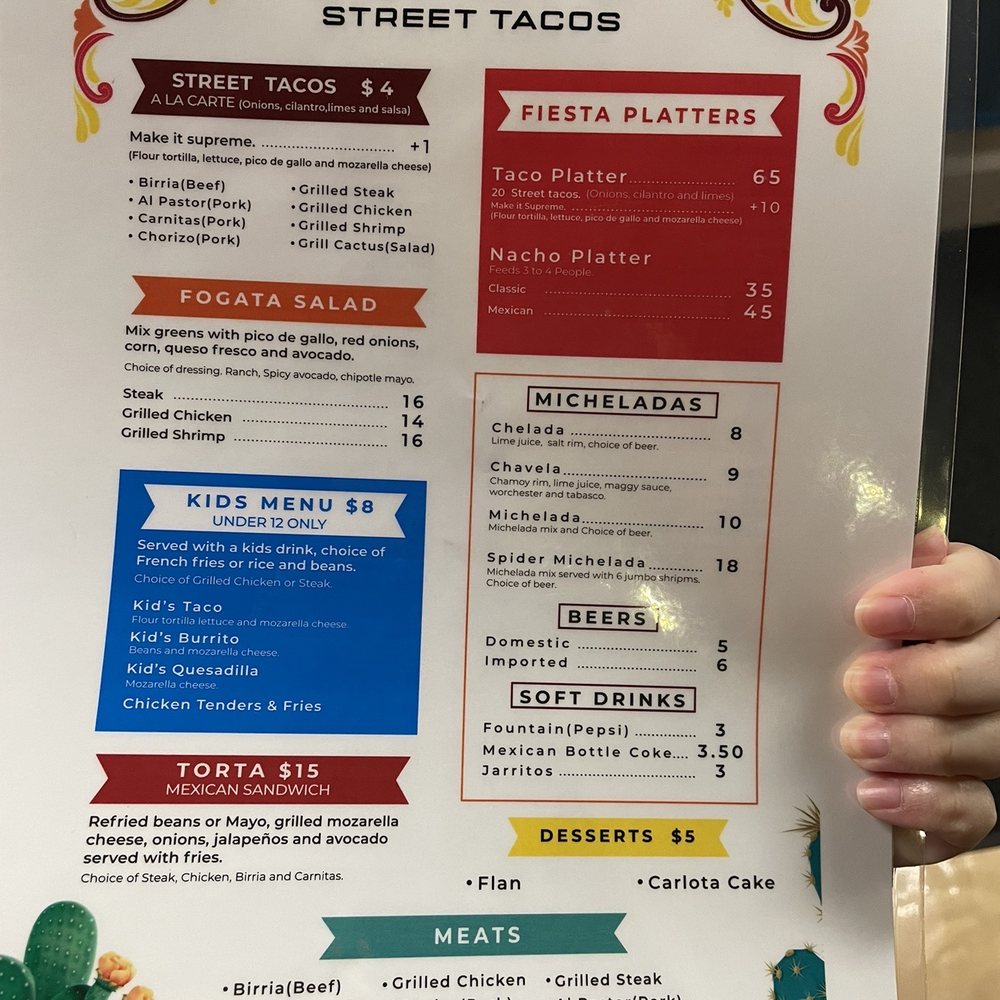 Fogata Street Tacos - Menu - Mexican Near Me - Ocoee, Florida Fogata Street Tacos - Menu - Mexican Near Me - Ocoee, Florida