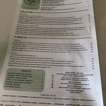 Ember & Greens - Menu. More things to try - New American Near Me - Houston, Texas
