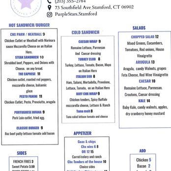 Purple Stars Deli - Menu - Cafes Near Me - Stamford, Connecticut Purple Stars Deli - Menu - Cafes Near Me - Stamford, Connecticut