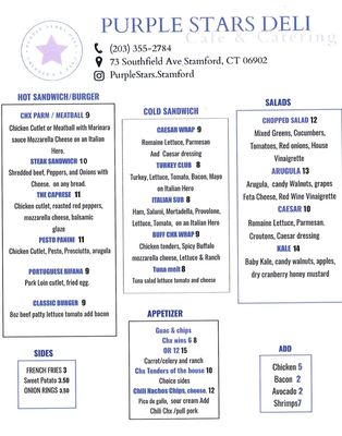 Menu photo 5 Purple Stars Deli Stamford, CT Menu photo 5 Purple Stars Deli Stamford, CT