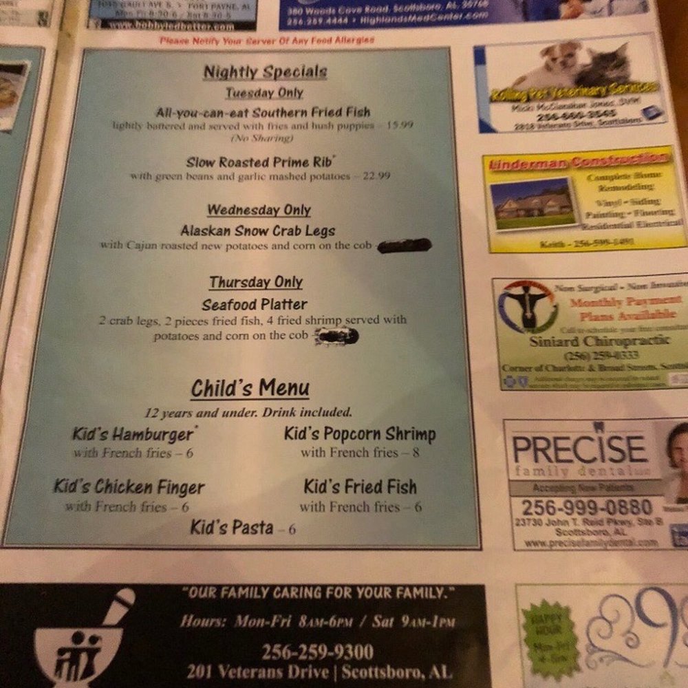 The Docks - Menu - New American Near Me - Scottsboro, Alabama The Docks - Menu - New American Near Me - Scottsboro, Alabama
