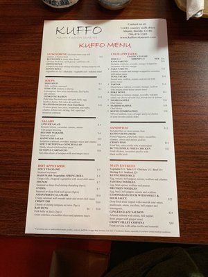 Menu photo 5 Kuffo Miami, FL