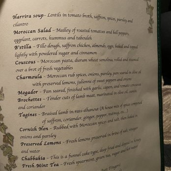 Casablanca - Menu - Moroccan Near Me - Kailua, Hawaii