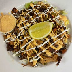 Sand Bay Trading Co. & Woody’s Grand Lake - Gluten Free option - Pull My Pork Burrito, without the tortilla