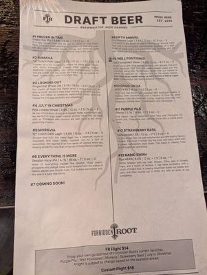 Menu photo 3 Forbidden Root Columbus, OH