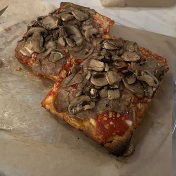 Crust Pizzeria - CLOSED - The Sicilian style pizza, not to be confused w the Grandma pizza, which is more flat. This was more like a deep dish height. - Pizza Near Me - Tempe, Arizona