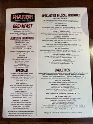 Menu photo 8 Shakers South Pasadena, CA