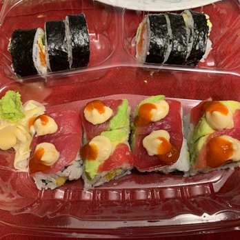 Sushi Fever - Philly roll top. Mango tango bottom. - Japanese Near Me - Cedar Park, Texas Sushi Fever - Philly roll top. Mango tango bottom. - Japanese Near Me - Cedar Park, Texas