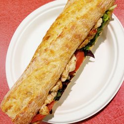 Paris Baguette - Shake Hands with Delicious Chicken Caprese Sandwich on a Freshly Baked Baguette!!