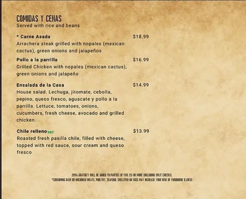 Menu photo 3 Only Sinaloa Las Vegas, NV