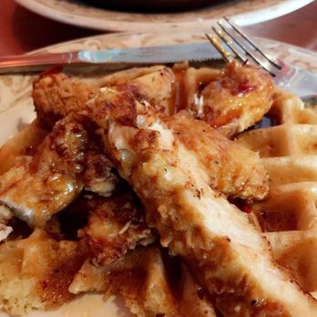 Another Broken Egg Cafe - Chicken and waffles with their special Chipotle honey - Breakfast & Brunch Near Me - The Colony, Texas Another Broken Egg Cafe - Chicken and waffles with their special Chipotle honey - Breakfast & Brunch Near Me - The Colony, Texas