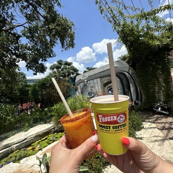 Cosmic Saltillo - Mangonada and frozen tequila coffee drink - Coffee & Tea Near Me - Austin, Texas Cosmic Saltillo - Mangonada and frozen tequila coffee drink - Coffee & Tea Near Me - Austin, Texas