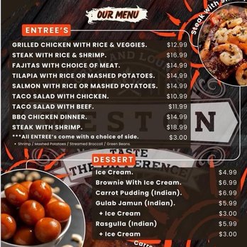 Weston Grill and Lounge - Entrees & Desserts - Indian Near Me - Weston, West Virginia
