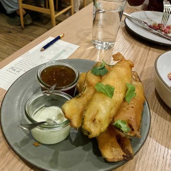 Henrietta Red - Zucchini tempura - so light and herby - New American Near Me - Nashville, Tennessee