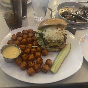 Johnny Black's Lake House - A.M. Burger and Sweet Potato Tots - New American Near Me - St. Clair Shores, Michigan