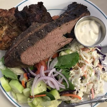 2 Bud's BBQ - Sampler platter with coleslaw and side salad. - Barbeque Near Me - Red Bluff, California