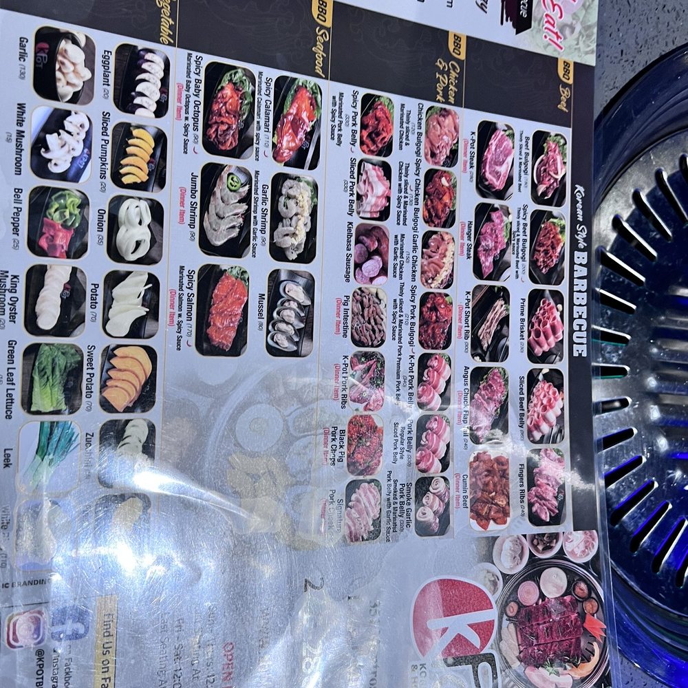 KPOT Korean BBQ & Hot Pot - the menu - Korean Near Me - Laurel, Maryland