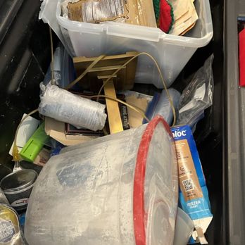 Suburban Solutions - This is how our well-packed stuff got "repacked". Notice crushed lamp. - Junk Removal & Hauling Near Me - Kensington, Maryland Suburban Solutions - This is how our well-packed stuff got "repacked". Notice crushed lamp. - Junk Removal & Hauling Near Me - Kensington, Maryland