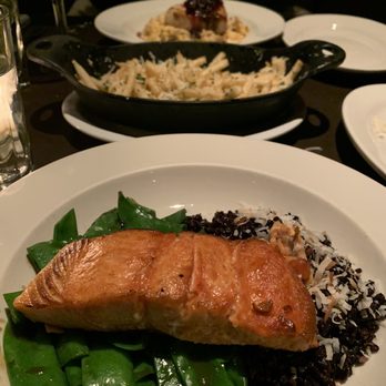Fire & Oak - Salmon with forbidden rice (I believe that's what it was called) delicious! - New American Near Me - Montvale, New Jersey Fire & Oak - Salmon with forbidden rice (I believe that's what it was called) delicious! - New American Near Me - Montvale, New Jersey