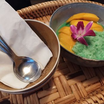 Nok’s Kitchen - Pandan mango sticky rice - Laotian Near Me - Westminster, California Nok’s Kitchen - Pandan mango sticky rice - Laotian Near Me - Westminster, California