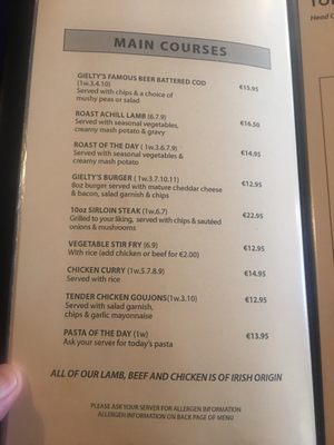 Menu photo 6 Gielty's Clew Bay Achill Island, MO Menu photo 6 Gielty's Clew Bay Achill Island, MO