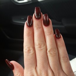 Dark coffin shaped nails