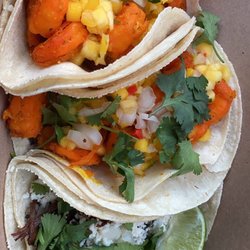 Red River Smokehouse - Shrimp tacos and brisket tacos