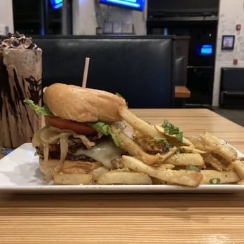 Burger Republic - Shroomin' burger and ABC shake with garlic fries - Burgers Near Me - Nashville, Tennessee