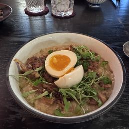 Mushroom Jook with soy egg! Yum!