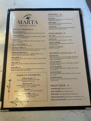 Menu photo 1 Marta Fine Food and Spirits Baltimore, MD