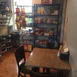 Pam & Ted's - We have chips and all sorts of candies. We're always stocked up. We have tables for three.