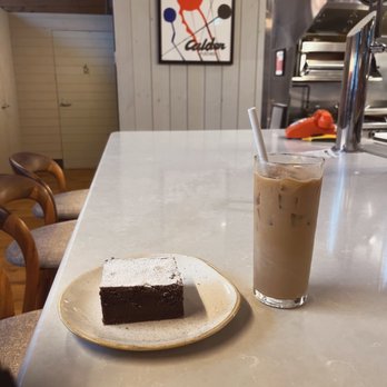 Isetta Cafe Bistro - brownie and iced vanilla latte - Cafes Near Me - West Vancouver, British Columbia
