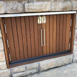 Parsons Custom Woodworking - Teak cabinet built into an outdoor grill ensemble.